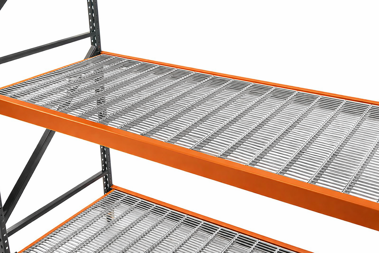 Punched Steel Pallet Rack Decking – 50% Open | NFPA 13 Compliant
