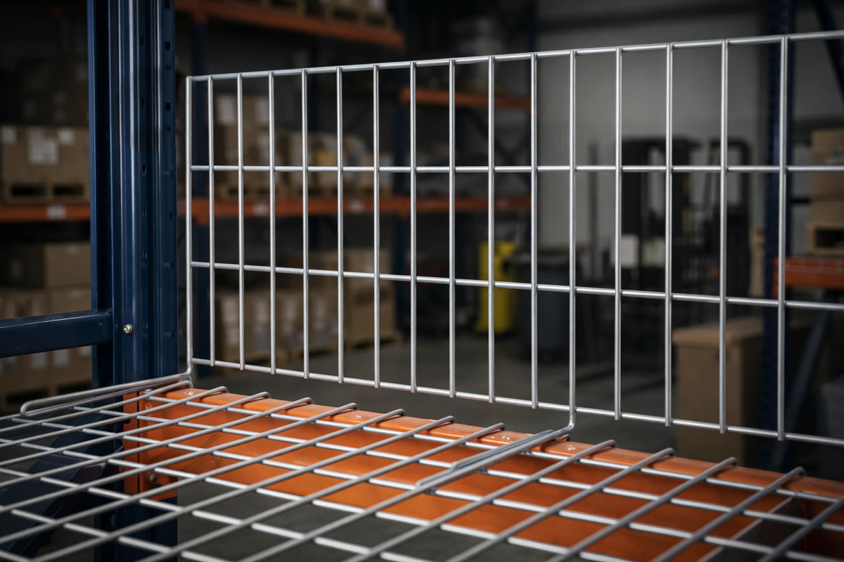 Pallet Rack Backstop Divider – Wire Mesh Rear Guard