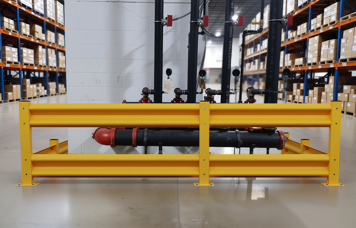 Industrial Safety Guard Rail System - Heavy Duty Warehouse Protection