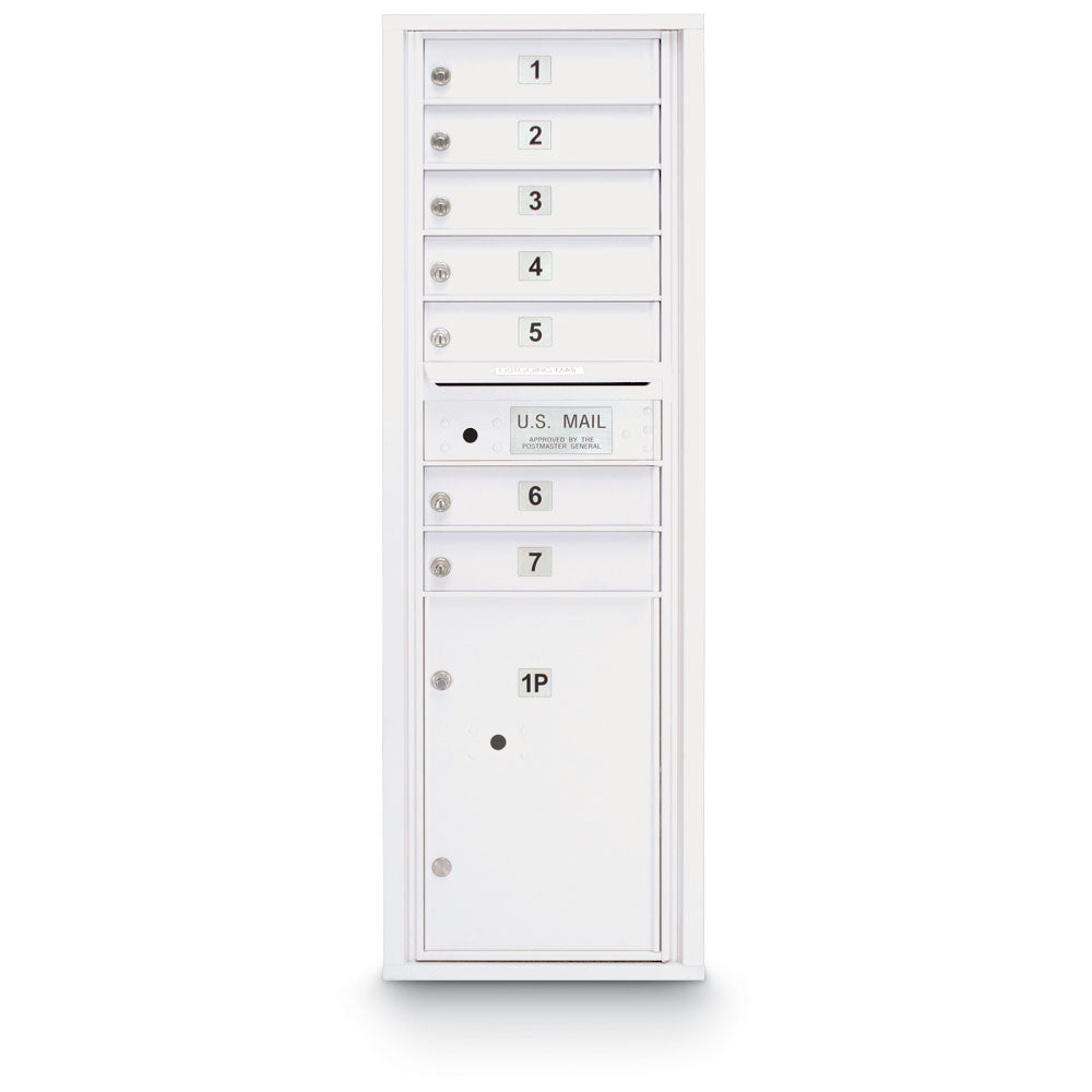 7 Door Standard 4C Mailbox with (1) Parcel Locker