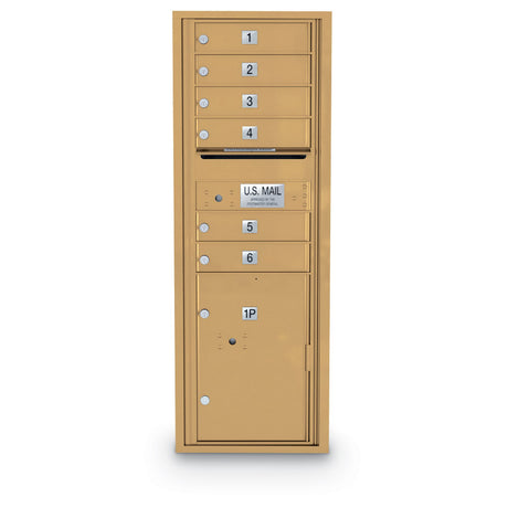 6 Door Standard 4C Mailbox with 1 Parcel Locker