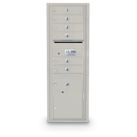 6 Door Standard 4C Mailbox with 1 Parcel Locker