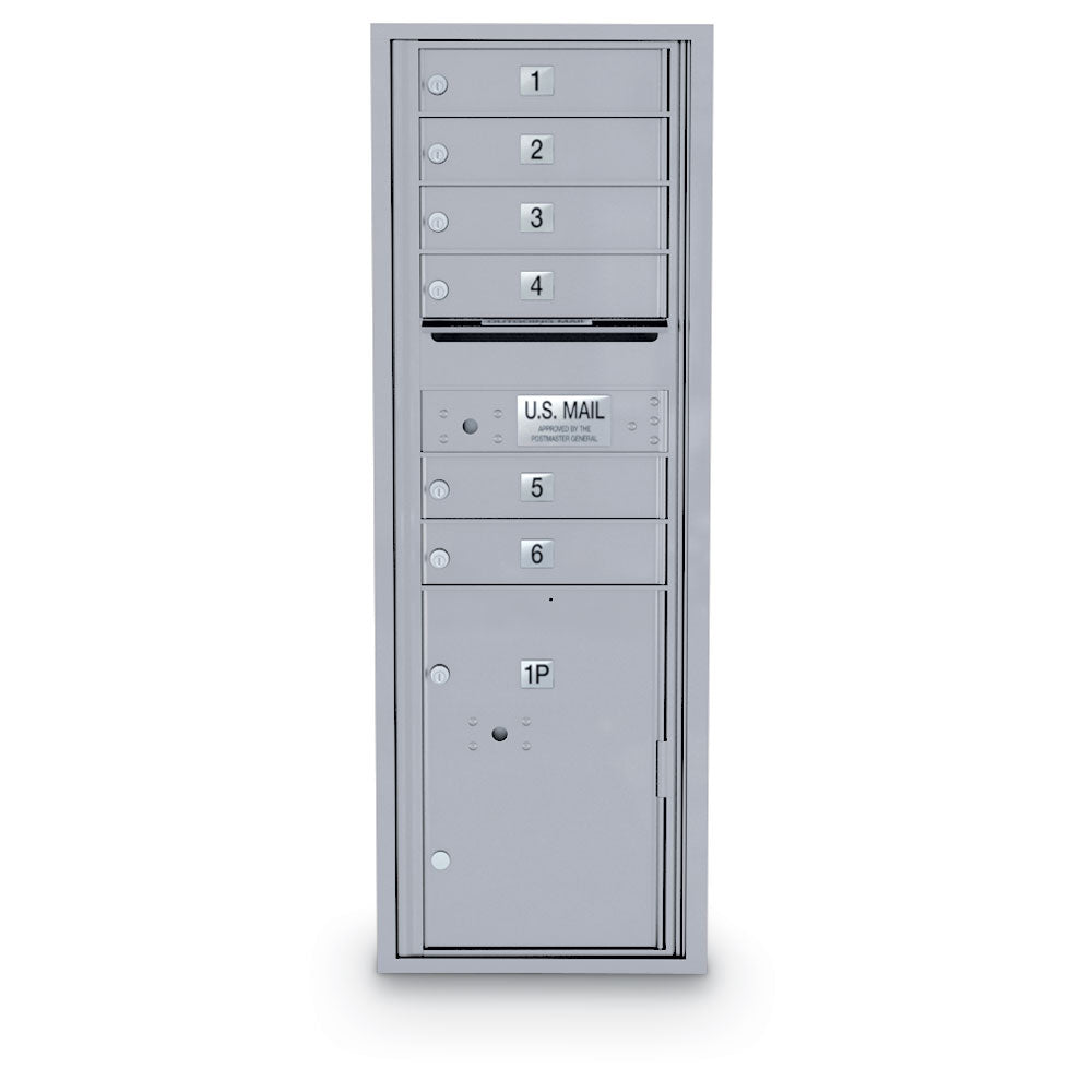 6 Door Standard 4C Mailbox with 1 Parcel Locker