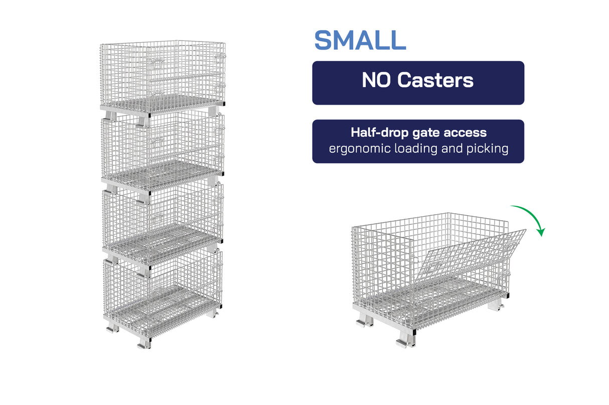 Collapsible Wire Mesh Containers – Stackable Industrial Baskets