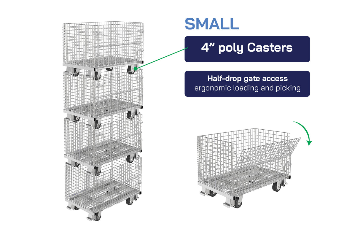 Collapsible Wire Mesh Containers – Stackable Industrial Baskets
