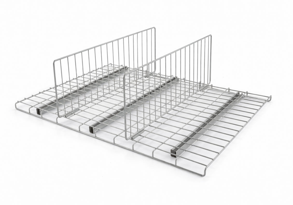 Wire Mesh Snap-In Dividers for Pallet Rack Decking
