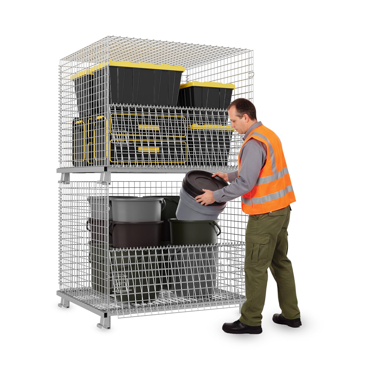 Collapsible Wire Mesh Containers – Stackable Industrial Baskets