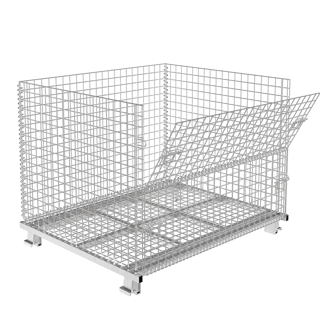 Collapsible Wire Mesh Containers – Stackable Industrial Baskets
