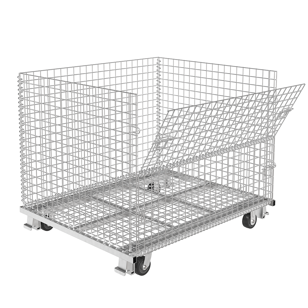 Collapsible Wire Mesh Containers – Stackable Industrial Baskets