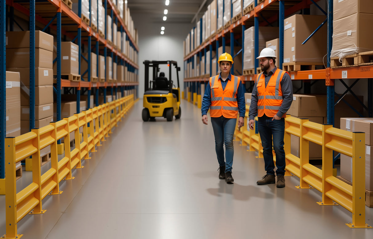 Industrial Safety Guard Rail System - Heavy Duty Warehouse Protection