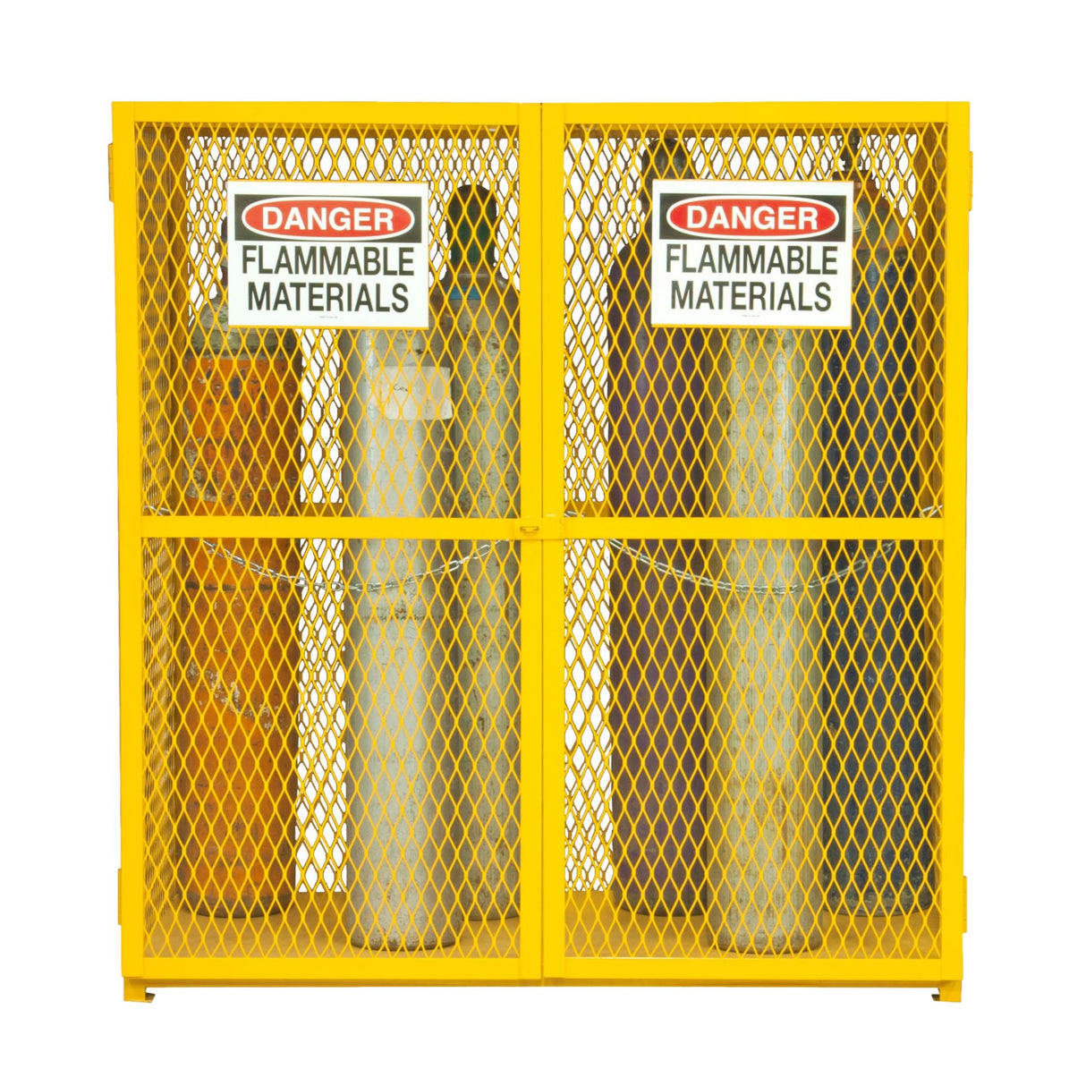 Durham Vertical Gas Cylinder Cabinet Yellow 18 Cylinder Capacity Image 1
