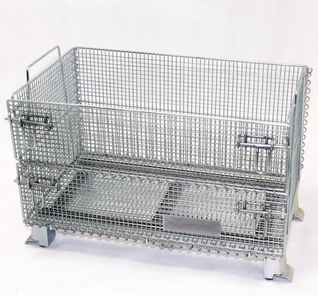 Collapsible Wire Mesh Containers – Stackable Industrial Baskets