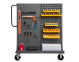 Durham® Panel Cart: Mobile A-Frame Truck with Dual Louvered Panels and Pegboards