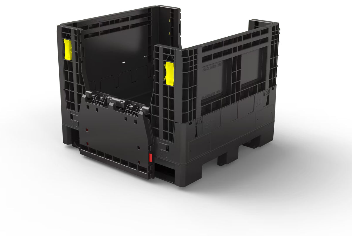 32 x 30 collapsible bulk container with access door open