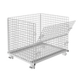 Medium folding wire mesh container 40x32x34 no casters side view