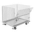 Medium wire mesh container 40x32 with 4-inch casters