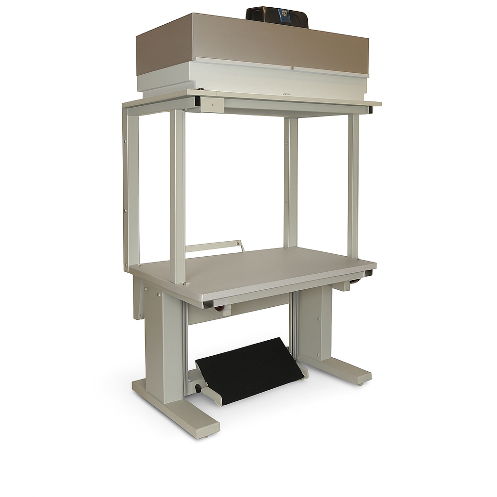 72″ × 36″ Clean Room Millennium Lab Workbench with adjustable height and Class 100 HEPA filtration