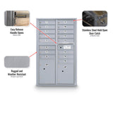 16 Door Standard 4C Std Mailbox with 2 Parcel Lockers - Additional Colors Available