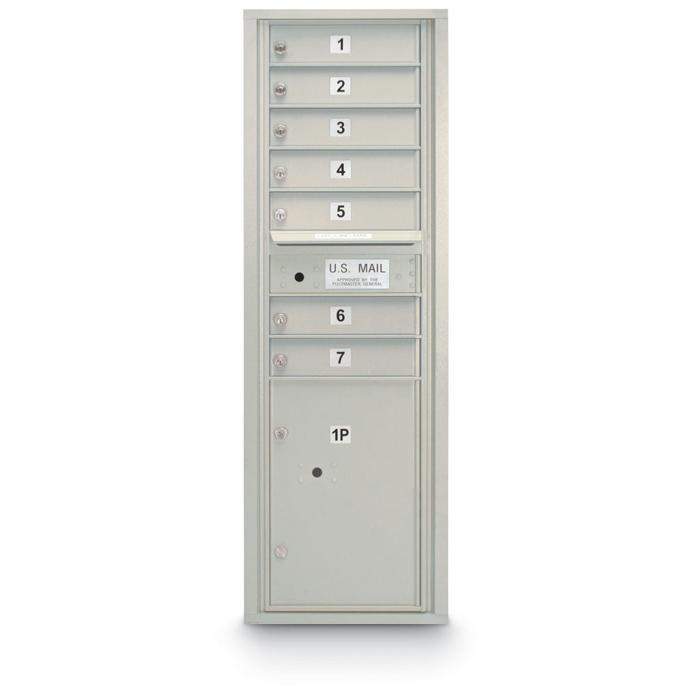 7 Door Standard 4C Mailbox with (1) Parcel Locker