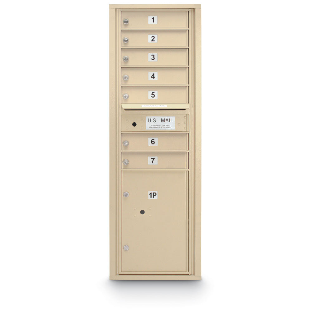 7 Door Standard 4C Mailbox with (1) Parcel Locker