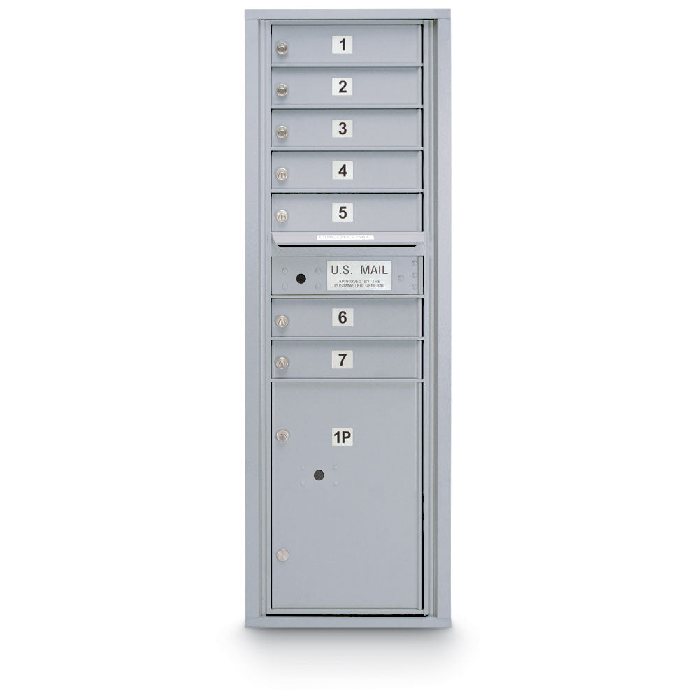 7 Door Standard 4C Mailbox with (1) Parcel Locker