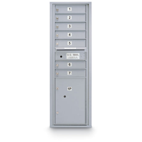 7 Door Standard 4C Mailbox with (1) Parcel Locker