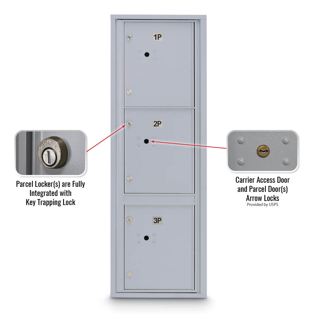 Standard 4C Mailbox with (3) Parcel Lockers