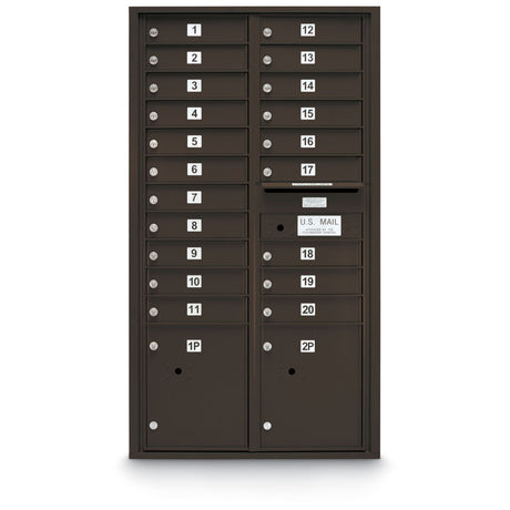 20 Door Standard 4C Mailbox with (2) Parcel Lockers