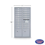 20 Door Standard 4C Mailbox with (2) Parcel Lockers