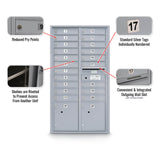 20 Door Standard 4C Mailbox with (2) Parcel Lockers