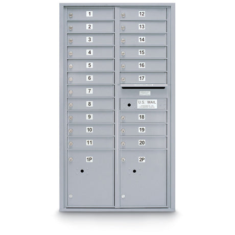 20 Door Standard 4C Mailbox with (2) Parcel Lockers