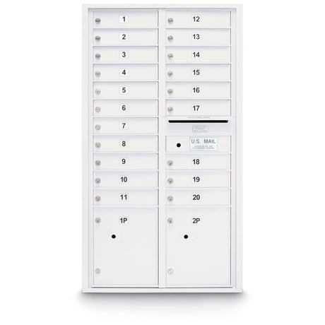 20 Door Standard 4C Mailbox with (2) Parcel Lockers