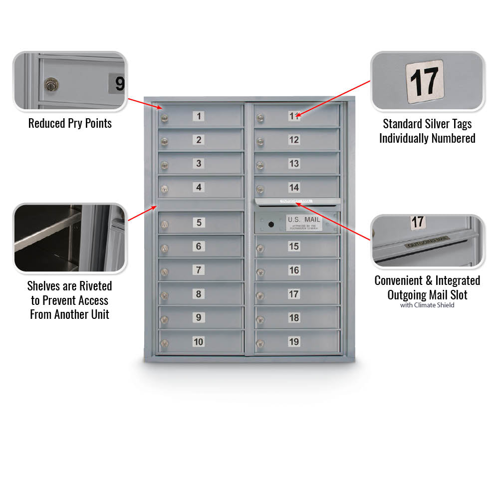 19 Door Standard 4C Front Loading Mailbox