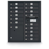 15 Door Standard 4C Mailbox with 1 Parcel Locker - Additional Colors Available