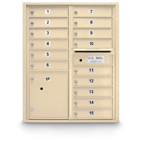 15 Door Standard 4C Mailbox with 1 Parcel Locker - Additional Colors Available