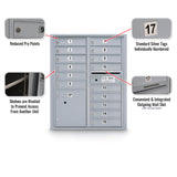 15 Door Standard 4C Mailbox with 1 Parcel Locker - Additional Colors Available