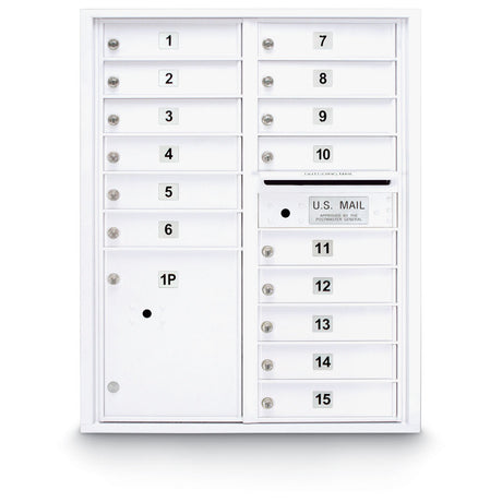 15 Door Standard 4C Mailbox with 1 Parcel Locker - Additional Colors Available