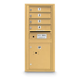 4 Door Standard 4C Mailbox with (1) Parcel Locker