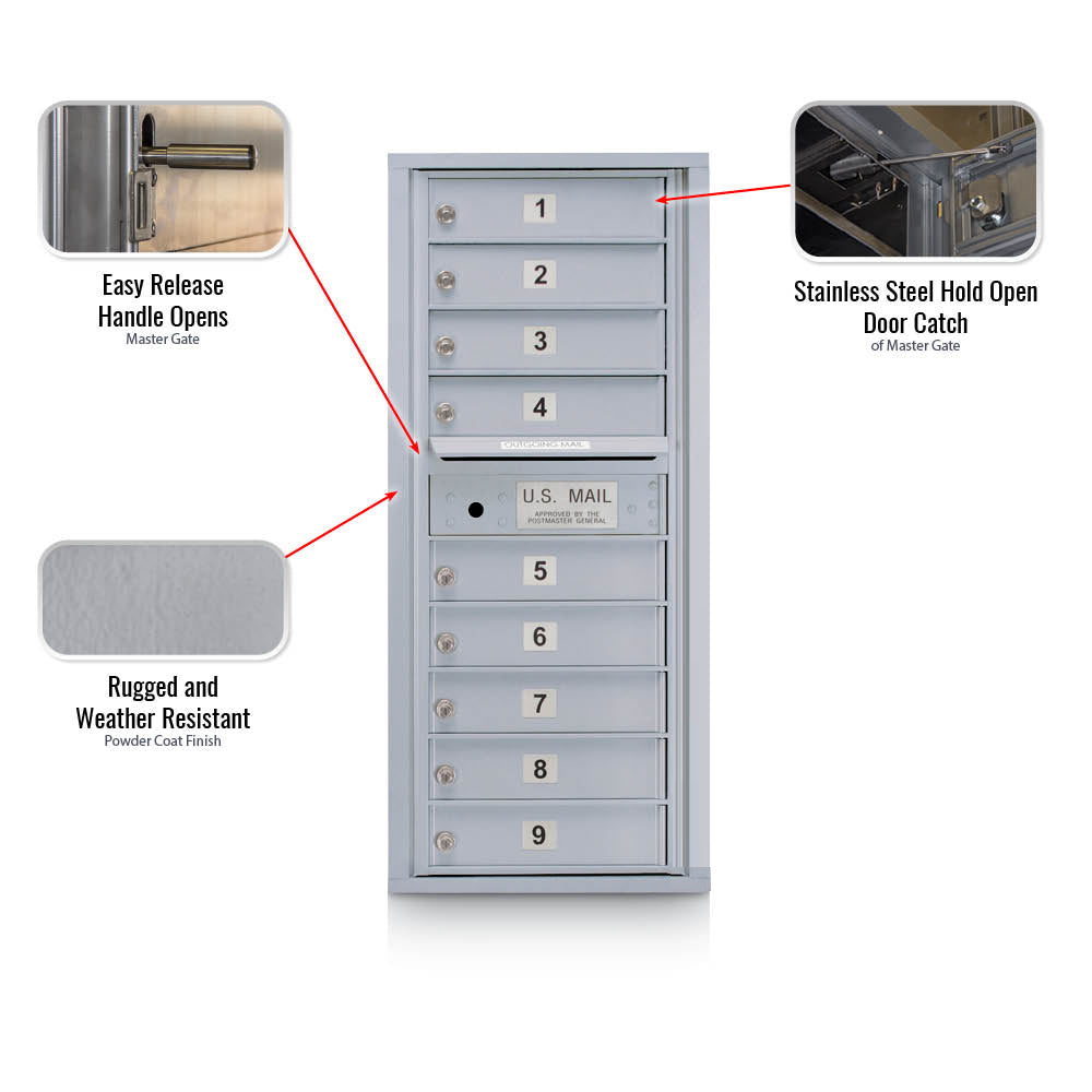 9 Door Standard 4C Mailbox