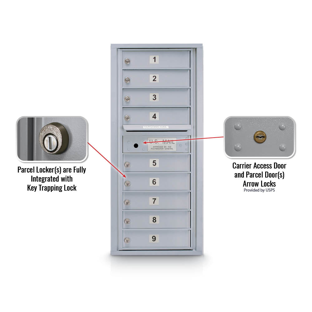 9 Door Standard 4C Mailbox