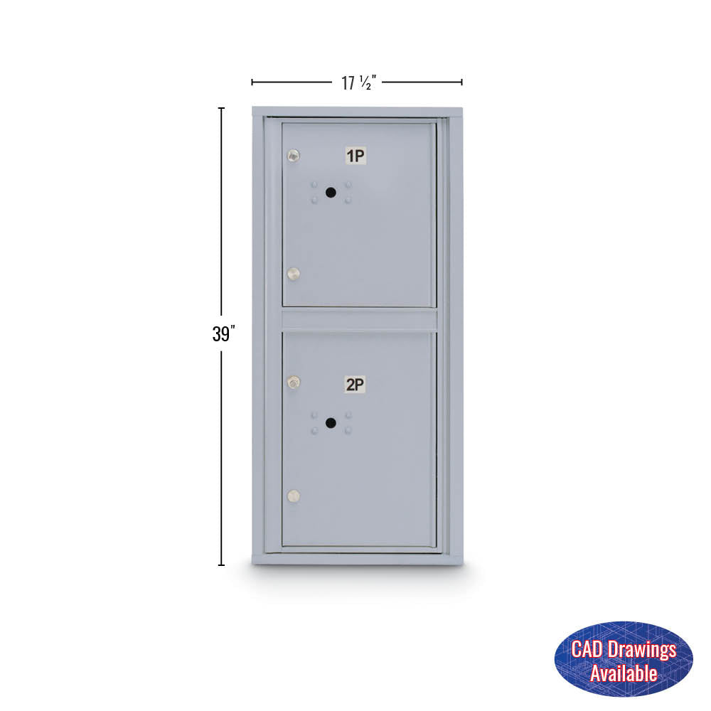 Standard 4C Mailbox with 2 Parcel Lockers - Additional Colors Available