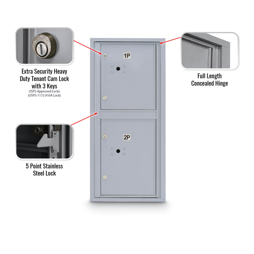 Standard 4C Mailbox with 2 Parcel Lockers - Additional Colors Available