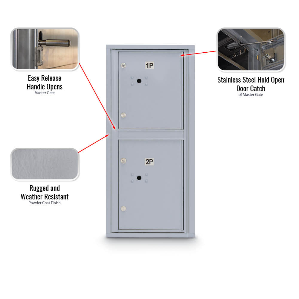 Standard 4C Mailbox with 2 Parcel Lockers - Additional Colors Available