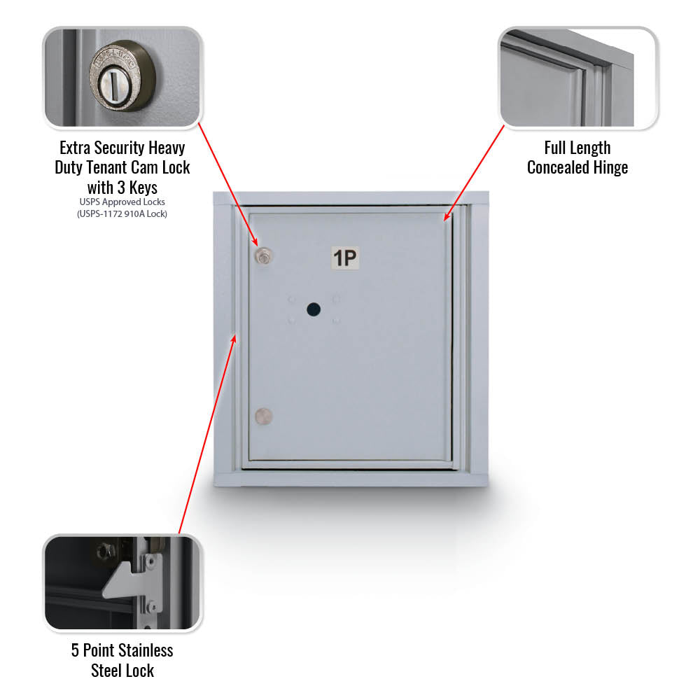 Standard 4C Mailbox with (1) Parcel Locker - Additional Colors Available