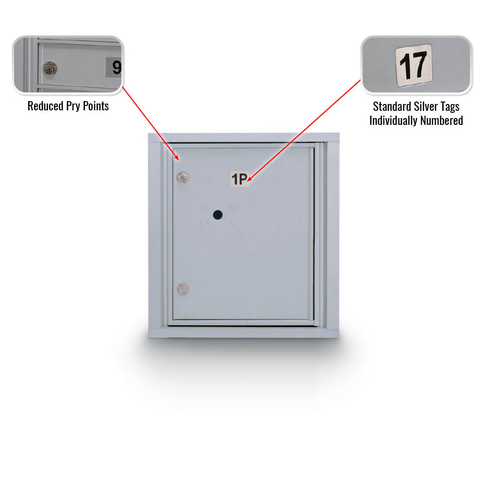 Standard 4C Mailbox with (1) Parcel Locker - Additional Colors Available