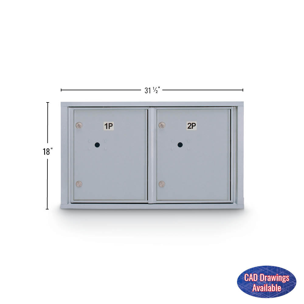 Standard 4C Mailbox with (2 Horizontal) Parcel Lockers - Additional Colors Available