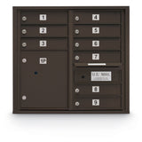 9 Door Standard 4C Mailbox with (1) Parcel Locker