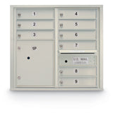 9 Door Standard 4C Mailbox with (1) Parcel Locker