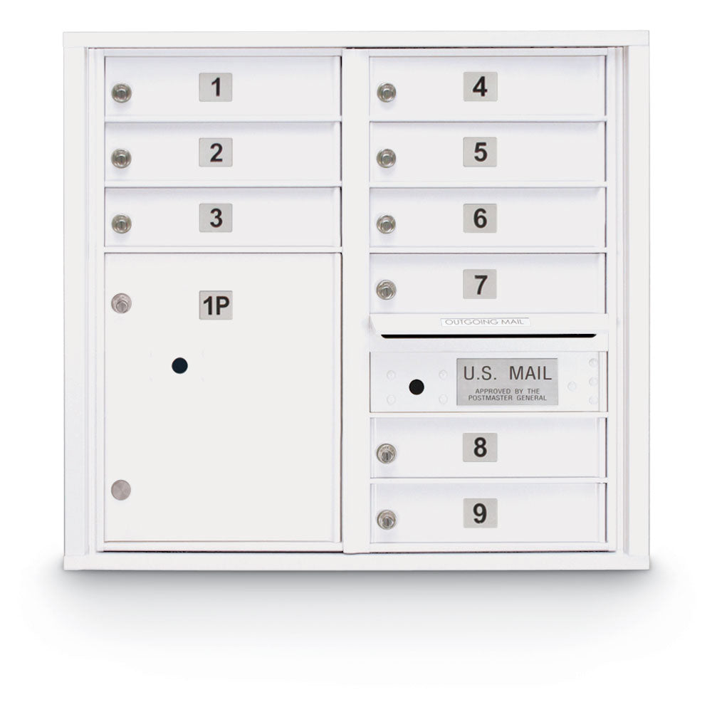 9 Door Standard 4C Mailbox with (1) Parcel Locker