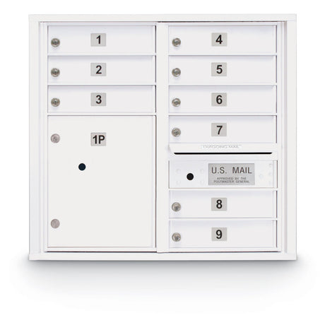 9 Door Standard 4C Mailbox with (1) Parcel Locker